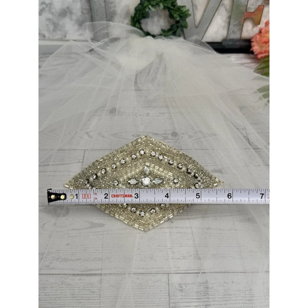 Art Deco Bridal Hair Comb‎ Crystal Pearl Beaded Wedding Headpiece Vintage 5.5